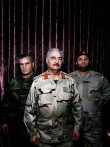 Gen. Khalifa Haftar, former Qaddifi operative and financed political refugee, former CIA affiliated Virginia resident, now, General of the Libyan National Army